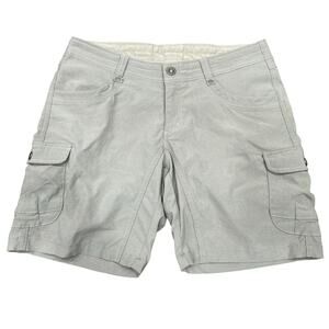 Kuhl Womens Shorts Sage Green Khaki Cargo Pocket Hiking Outdoor Bermuda Size 6